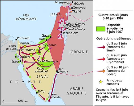 Carte La Guerre des 6 jours