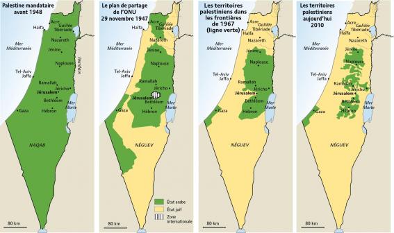 Conflits Israelo-palestinien carte