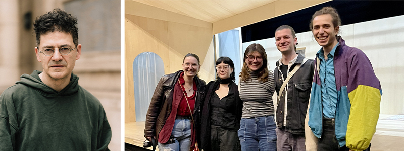 photo de wajdi mouawad, des membres de la belle jeunesse et des jeunes reporters
