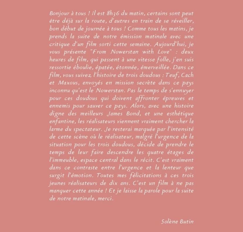 texte Solene Butin