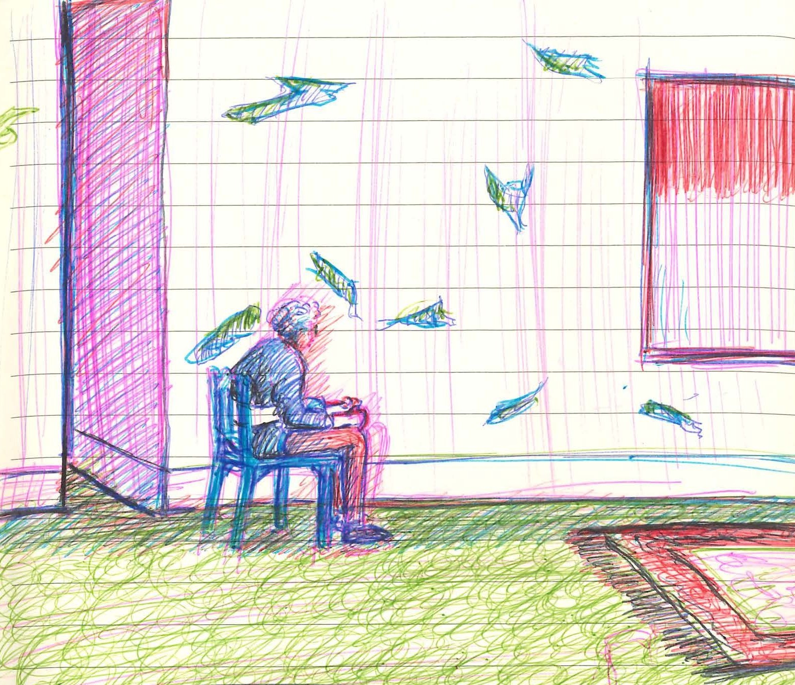 Dessin de répétitions par Anton Feuillette, régisseur général