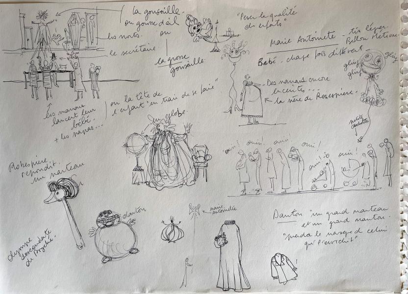 Croquis de travail par Marguerite Bordat